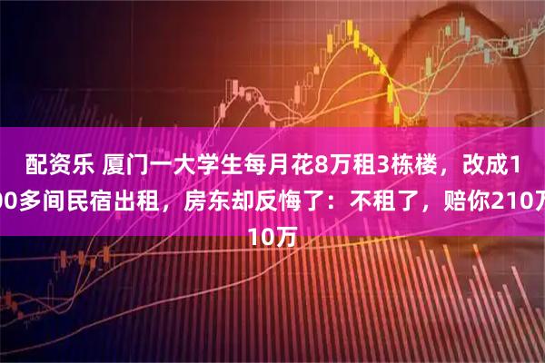 配资乐 厦门一大学生每月花8万租3栋楼，改成100多间民宿出租，房东却反悔了：不租了，赔你210万